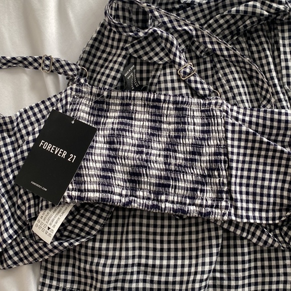🌴BRAND NEW Forever 21 Gingham Print matching set with top and shorts size small - Picture 4 of 5